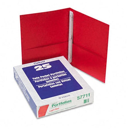 Esselte Pendaflex Paper Twin-Pocket Portfolio Tang Clips Letter 1/2 Capacity Red 25PK 57711